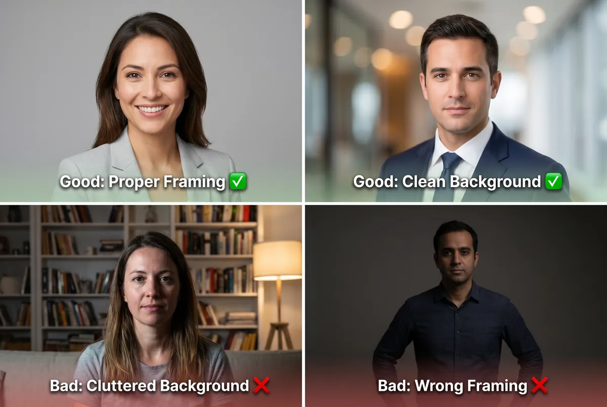 good and bad linkedin profile picture examples side by side
